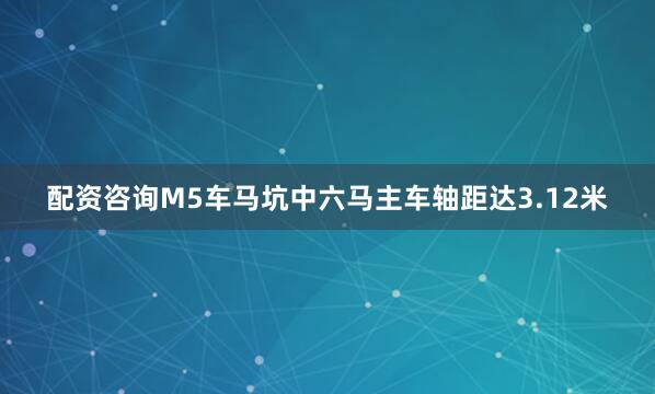 配资咨询M5车马坑中六马主车轴距达3.12米